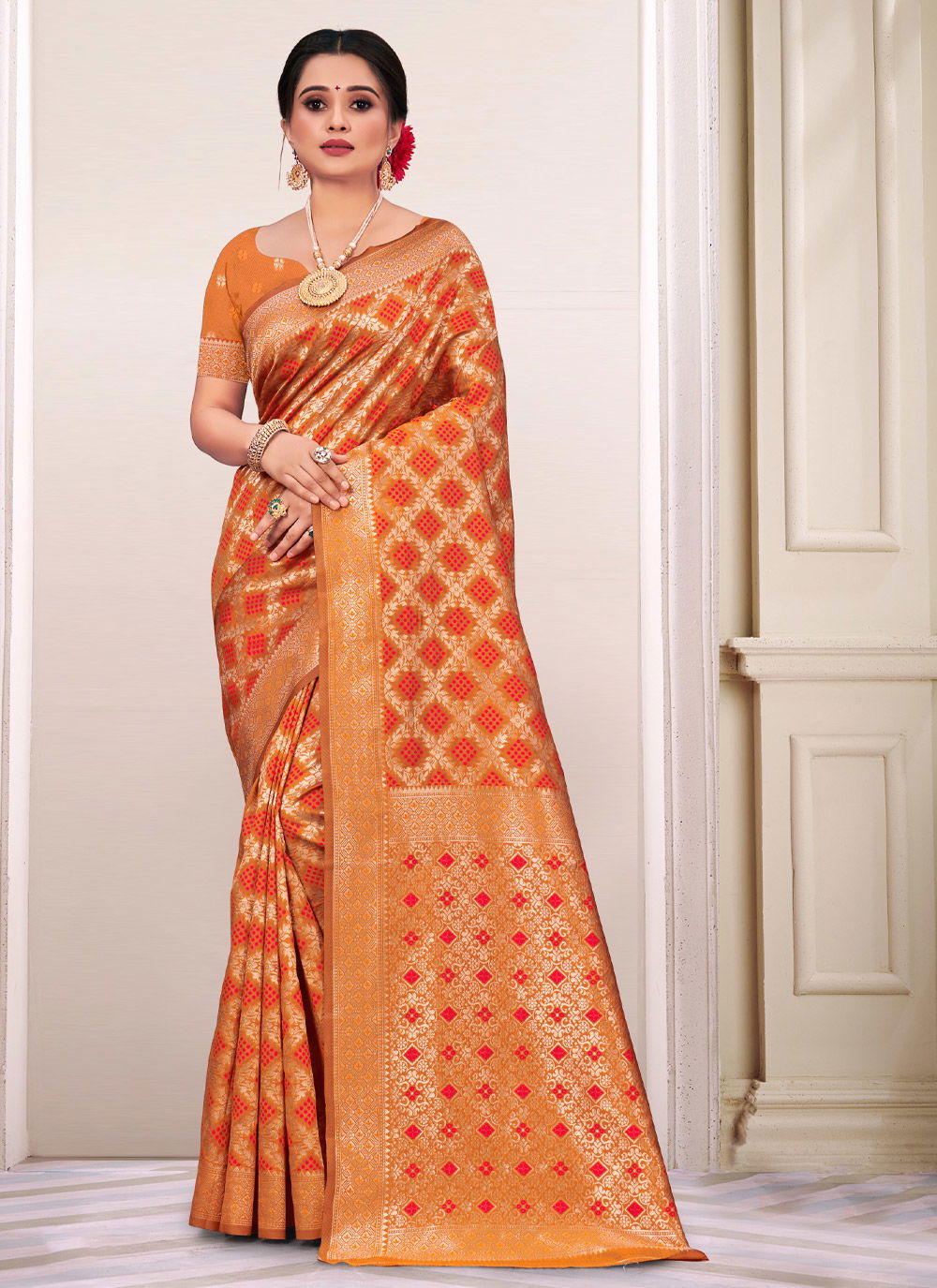 Riwazo Panihari Fancy Designer Wholesale Wedding Wear Patola Saree
